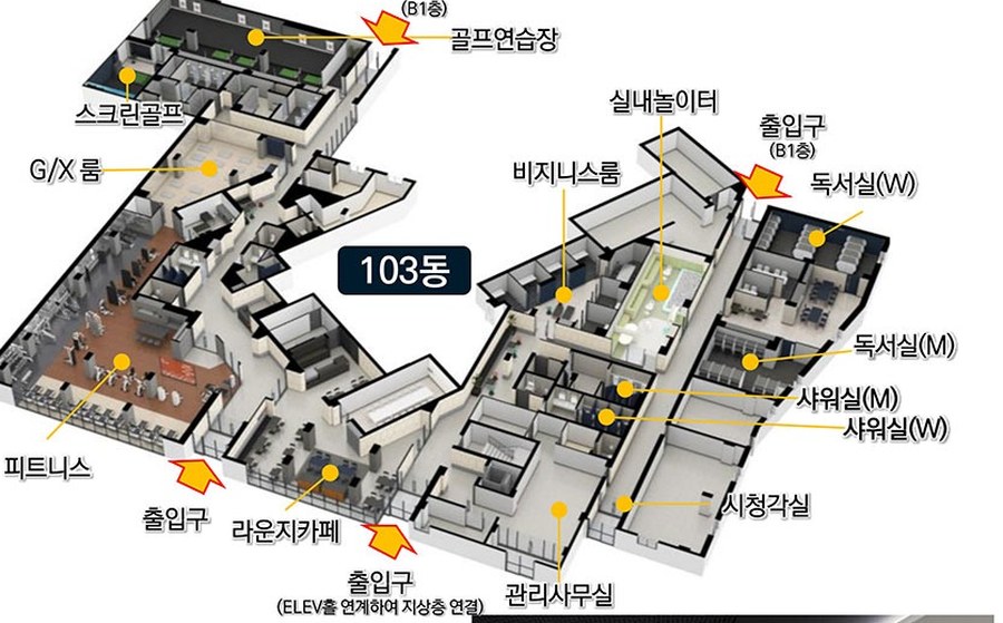 주민공동시설 배치 (지하 1층) 커뮤니티